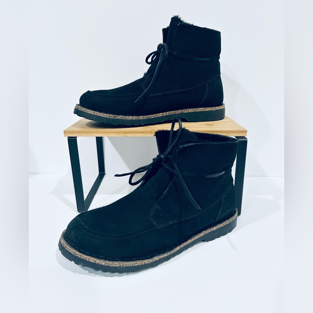 NWOT Birkenstock Black Bakki Boots with Shirling Inner
